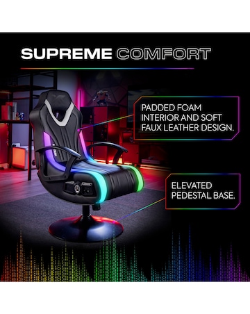 X Rocker Fury 2.1 Audio LED Console Gaming Chair for Juniors - Black