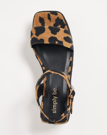 Daria Square Toe Espadrille Flatform Sandals Wide Fit