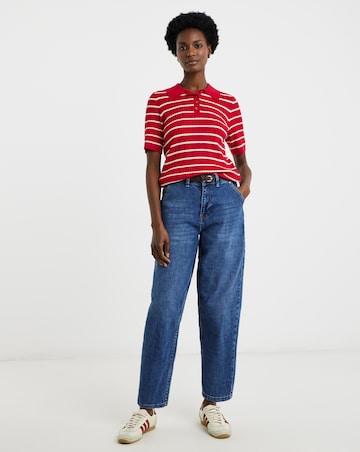 Contrast Short Sleeve Cable Jumper