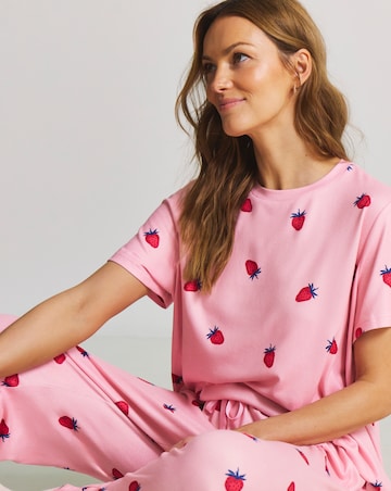 Pretty Secrets Supersoft Pyjama Set Strawberry Print