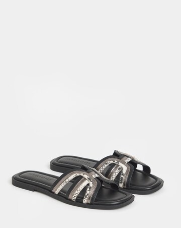 Fae Woven Detail Mule Sandals - Wide Fit (E)