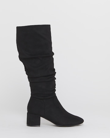 Hattie Ruched Knee High Stretch Boots - Extra Wide Fit (EEE) & Super Curvy Calf