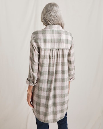 Julipa Embroidered Check Longline Shirt