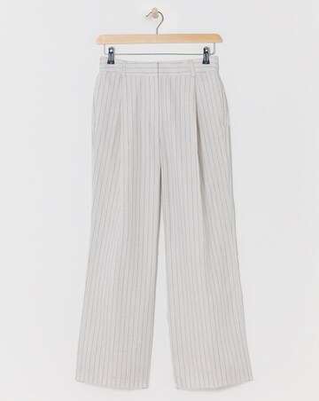 Pinstripe Linen Wide Leg Trousers