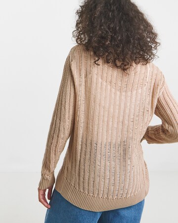 Stone Ladder Stitch Boyfriend Cardigan