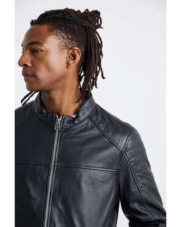 Black Leather Racer Jacket