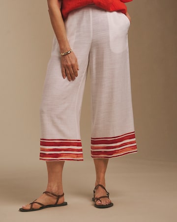 Julipa Cropped Printed Linen Trousers
