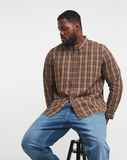 Long Sleeve Button Checked Shirt