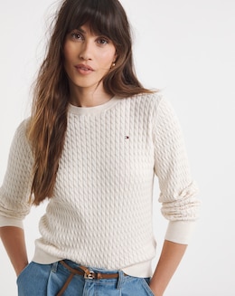 Tommy Hilfiger Cable Knit Crew Long Sleeve Sweater