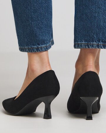 Heavenly Soles Connie Kitten Heel Pointed Court Shoe - Wide Fit (E)