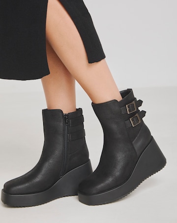 Jada Wedge Ankle Boots - Wide Fit (E)