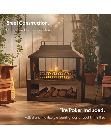 VonHaus Outdoor Garden Fireplace Fire Pit