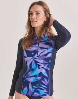 Sports Swim  Zip Up Rash Guard
