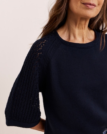 Julipa Stitch Detail Short Sleeve Jumper