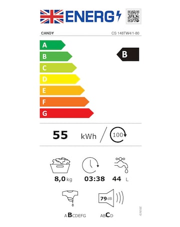 Candy Smart CS 148TW4/1-80 8kg Washing Machine - White + installation
