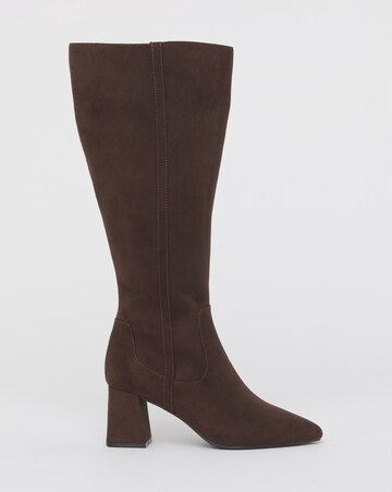 Soprano Block Heel Pointed Knee High Boots Extra Wide Fit (EEE) Super Curvy Calf