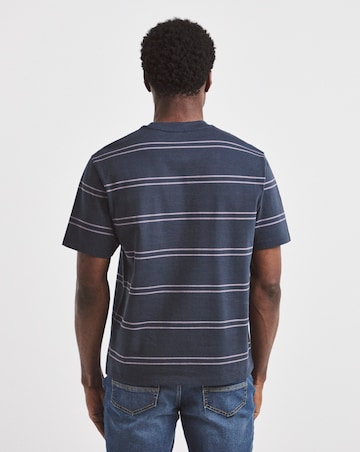 Union Heavyweight Stripe T-Shirt- Navy Stripe