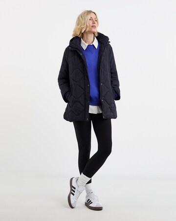 Navy Short Quilted Jacket