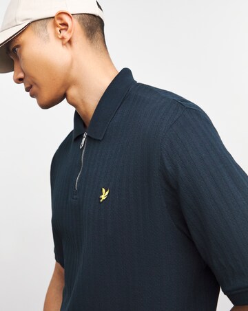 Lyle & Scott Textured Stripe Neck Polo