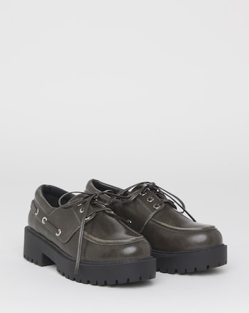 Link Chunky Lace Up Boat Shoes - Wide Fit (E)