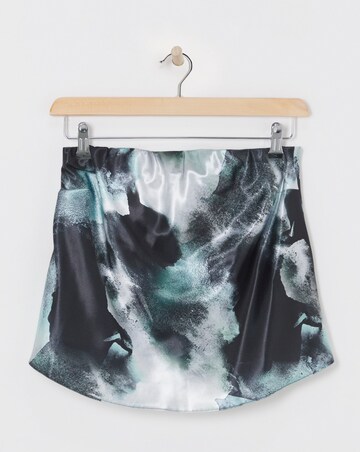 Abstract Print Satin Bandeau Top