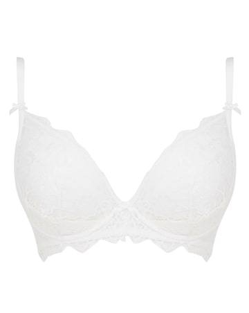 Figleaves Pulse Lace Underwired Plunge Bra (B-G) White
