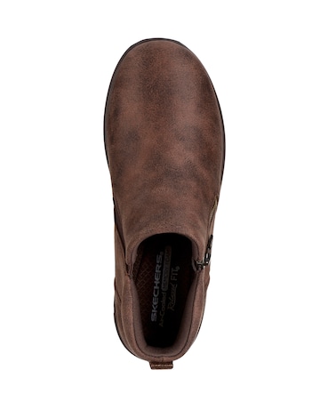 Skechers Lovely Vibe Microleather Side Zip Bootie - Standard Fit