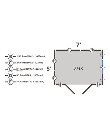 4LIFE Apex Shed 7x5 - Double Door - 2 Window (Home Delivery)