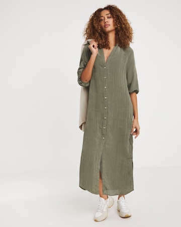 Crinkle Fabric Kaftan Dress
