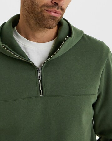 Folio Interlock 1/4 Zip Hoodie-Khaki