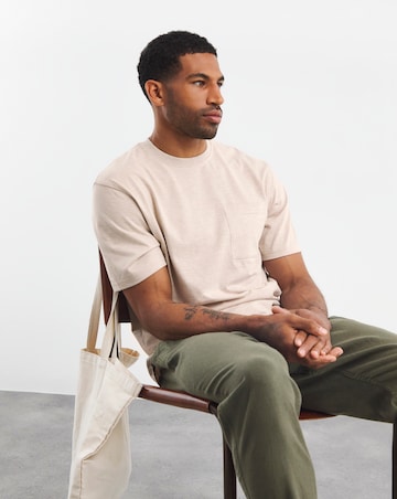 Textured Marl Relaxed Fit Pocket T-Shirt Long