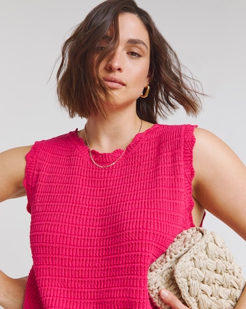 Simply Be Pink Crochet Knitted Vest