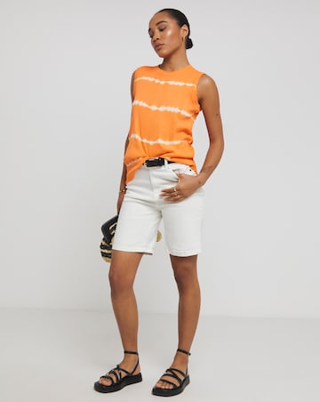 Simply Be Orange Tie Dye Curved Hem Tank