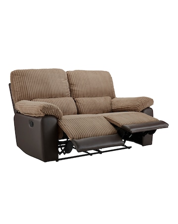 Harlow Fabric/Faux Leather Recliner 2 Seater Sofa