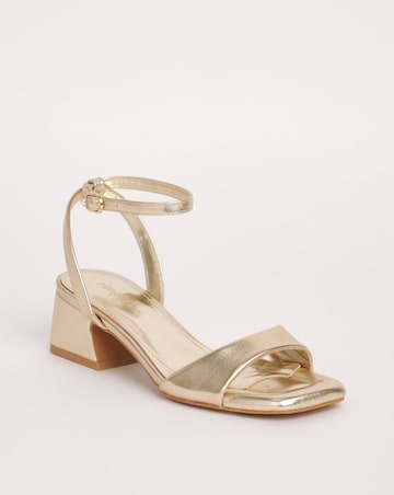 Amber Barely There Low Block Heel Sandals Extra Wide EEE Fit
