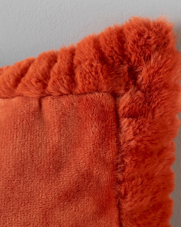 Catherine Lansfield Velvet Faux Fur Cosy Cushion