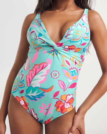 Non Wired Twist Front Swimsuit