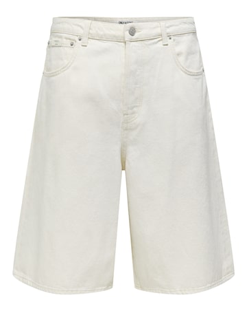Only & Sons Carl Loose Denim Shorts - Cream
