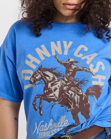 Simply Be Blue Johnny Cash License T-Shirt