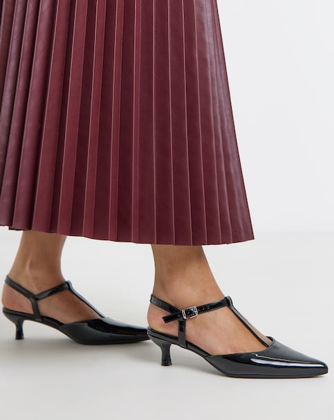 Fuji T Bar Pointed Toe Heeled Shoe - Wide Fit (E)