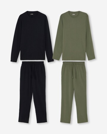 2 Pack Long Sleeve Open Hem PJs