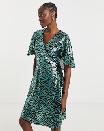 Lovedrobe Animal Sequin Cape Mini Dress