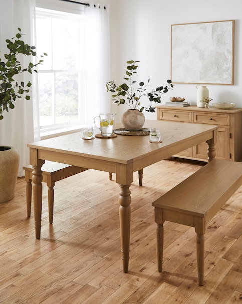 Margot Wooden Dining Table and Bench set