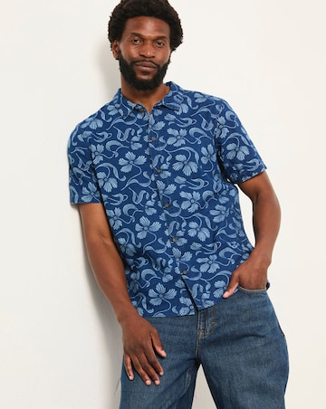FatFace Hibiscus Print Shirt (Regular & Tall) - Indigo