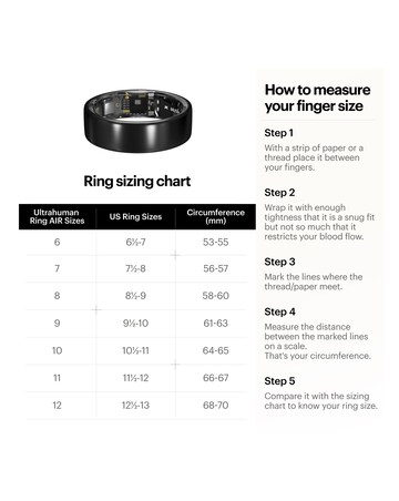 Ultrahuman Ring AIR Bluetooth Smart Ring - Raw Titanium - Size 7