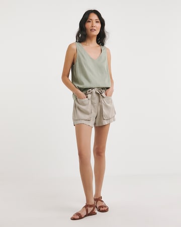 Linen V Neck Vest Top
