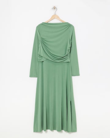 Long Sleeve Drape Detail Dress