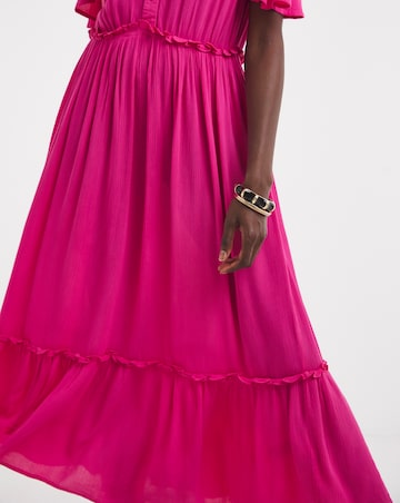 Crinkle Angel Maxi Sleeve Maxi Dress
