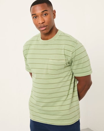 FatFace Compton Stripe T-Shirt (Regular & Tall) - Mint Green
