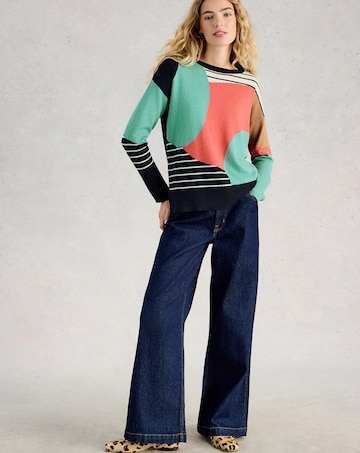 White Stuff Olive Abstract Jumper